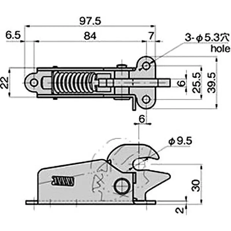 TAKIGEN Door Catch Zinc Plating Chromate Treatment, C-850-4