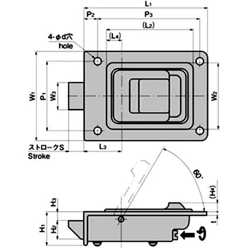 TAKIGEN Ring Latch Zinc Alloy 170 g, C-44-2