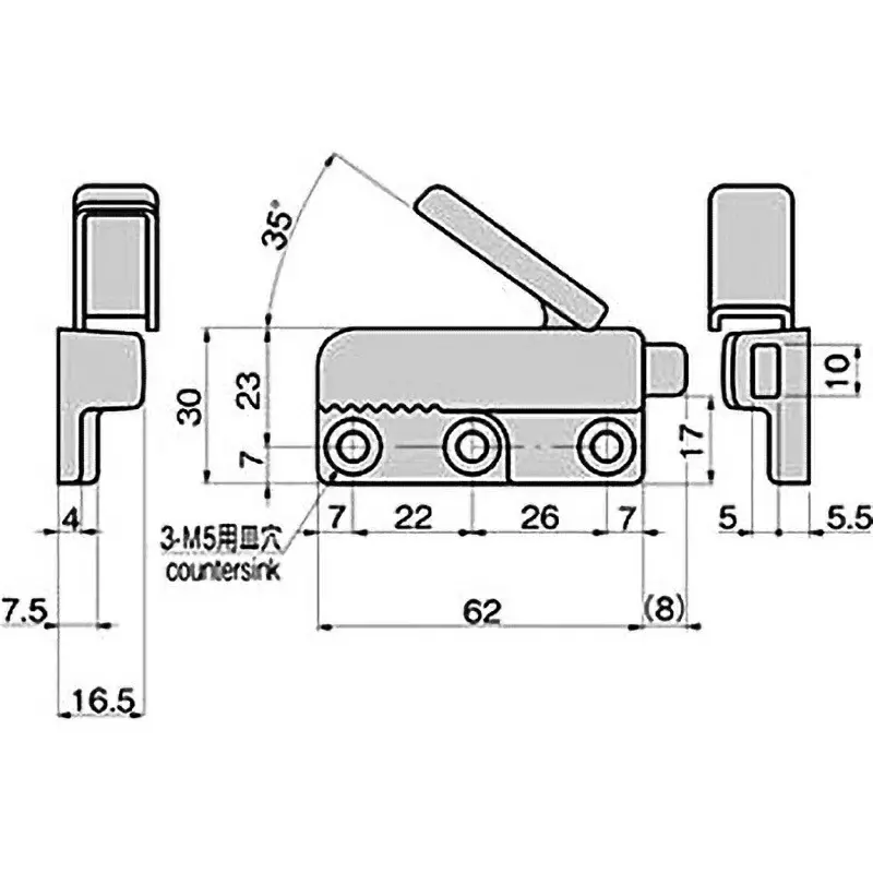 TAKIGEN Wind Latch Zinc Alloy Chrome Plating, C-838-L-Brown