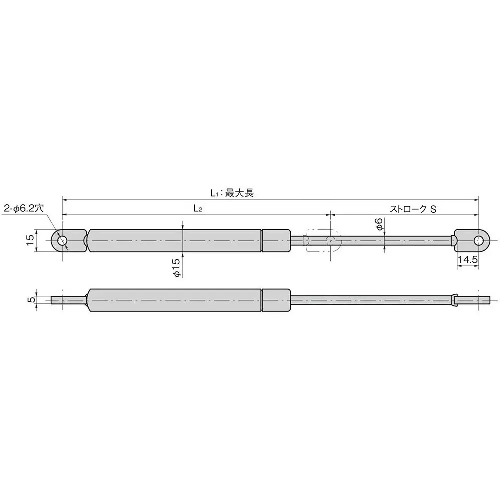 TAKIGEN Gas Damper 50 mm Stroke 85 g, B-489-4