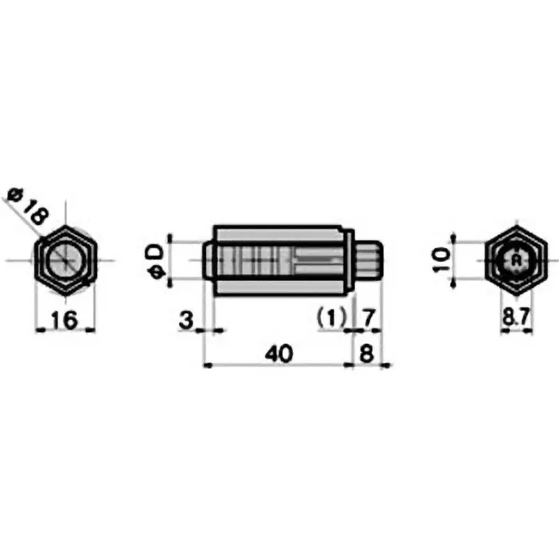 TAKIGEN Rotary Damper Polyacetal 147 cNm Rated Torque 30 g, BP-879-1-R-15K