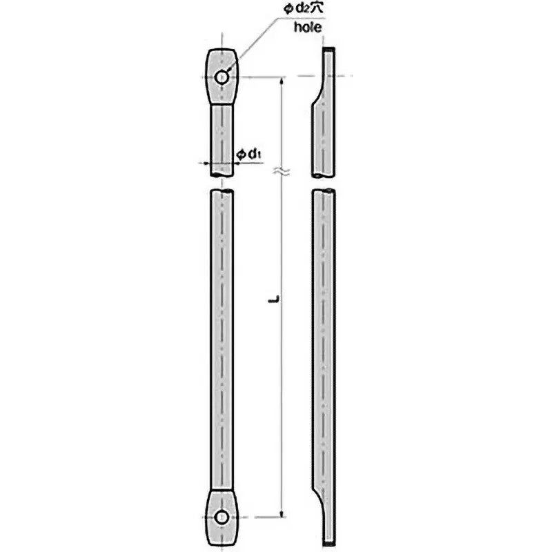 TAKIGEN Rolled Steel Rod Zinc Plating Chromate Treatment Φ5.2 mm Hole Diameter, AC-25-RW-8-1000B