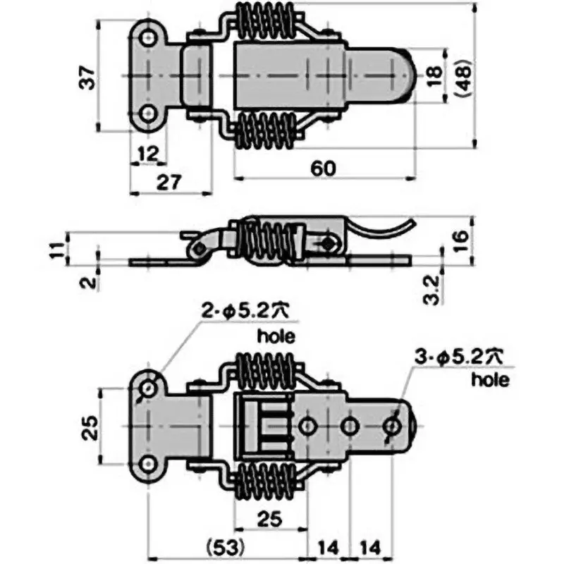 TAKIGEN Catch Clip Zinc Plating Chromate Treatment, C-7-1