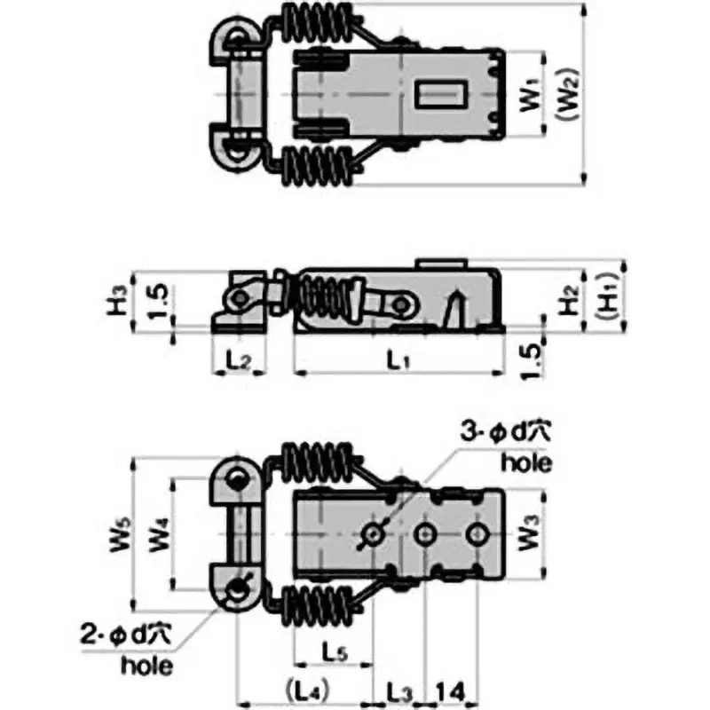 TAKIGEN Stainless Steel Catch Clip with Key, C-1007-22