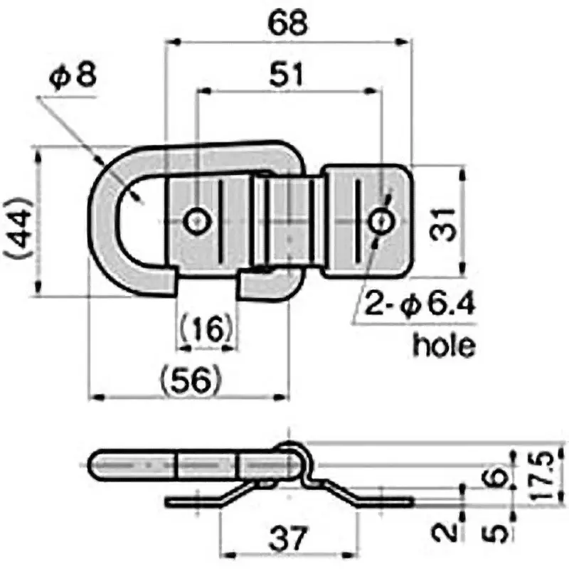 TAKIGEN Stainless Steel Recessed Rope Hook, B-1882-2F