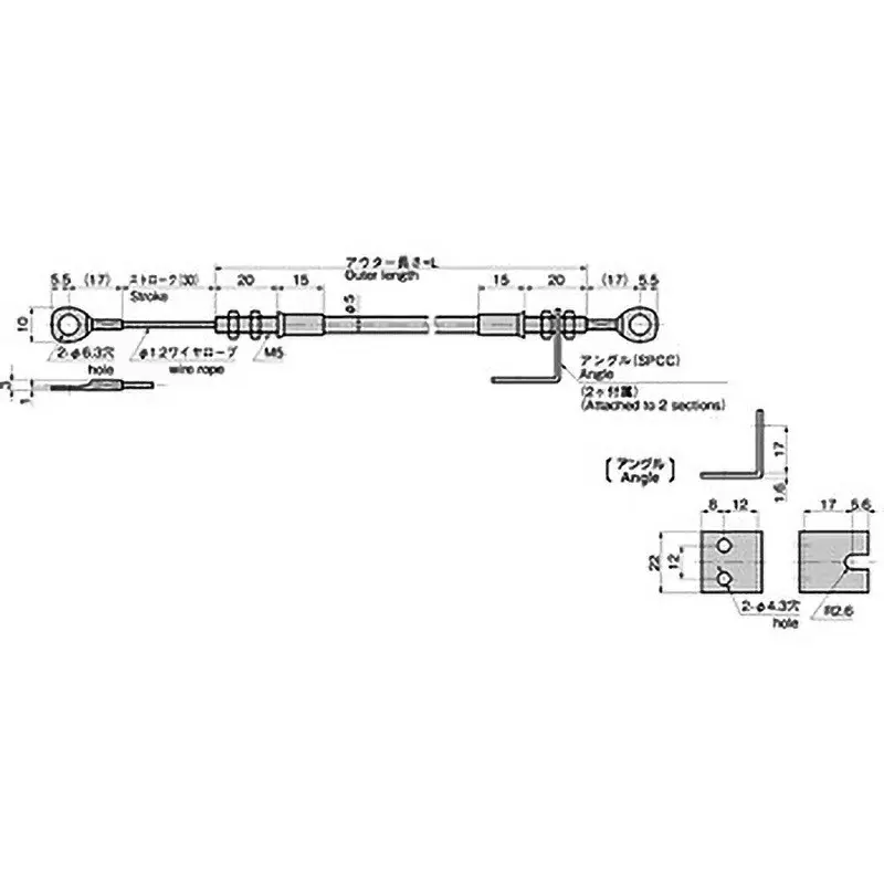 TAKIGEN Stainless Steel Wire Rope Φ0.13 mm with Outer Casing, AC-1025-Y-500
