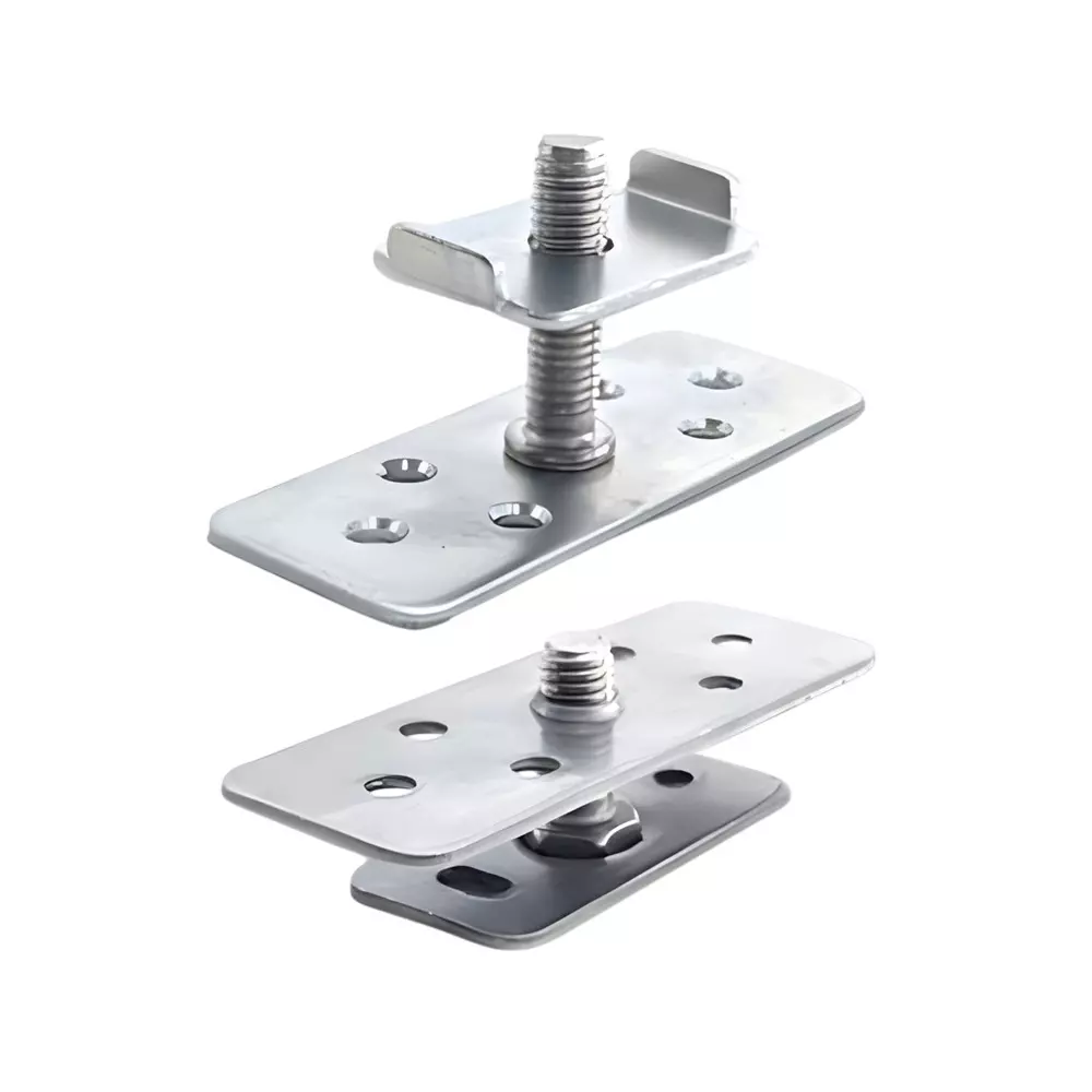 Ebco Fixed Door Bracket Kit Wood Type Zinc White Finish and 53 cm to 1.2 m Width for Sliding Partition System, SPS-FDBW1