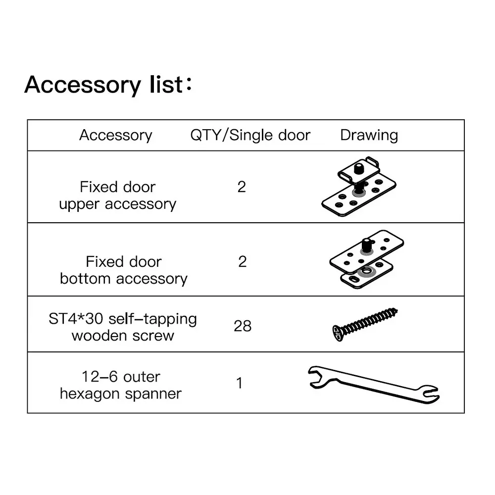 Ebco Fixed Door Bracket Kit Wood Type Zinc White Finish and 53 cm to 1.2 m Width for Sliding Partition System, SPS-FDBW1