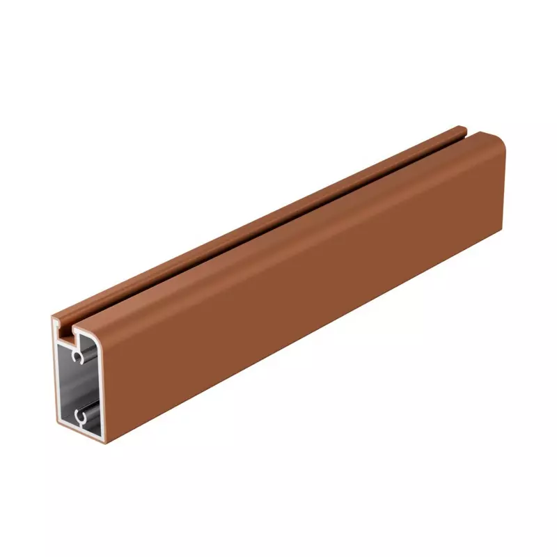 Hafele Outer Side Door Profile Design Series 3000 mm Length Aluminium Material Tan Leatherette Finish Color, 126.36.444
