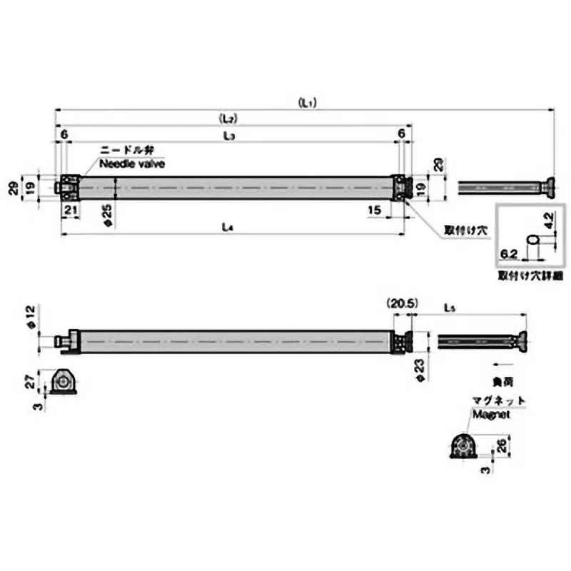 TAKIGEN Air Damper 694x407x379 mm (L1xL2xL3), B-481-1