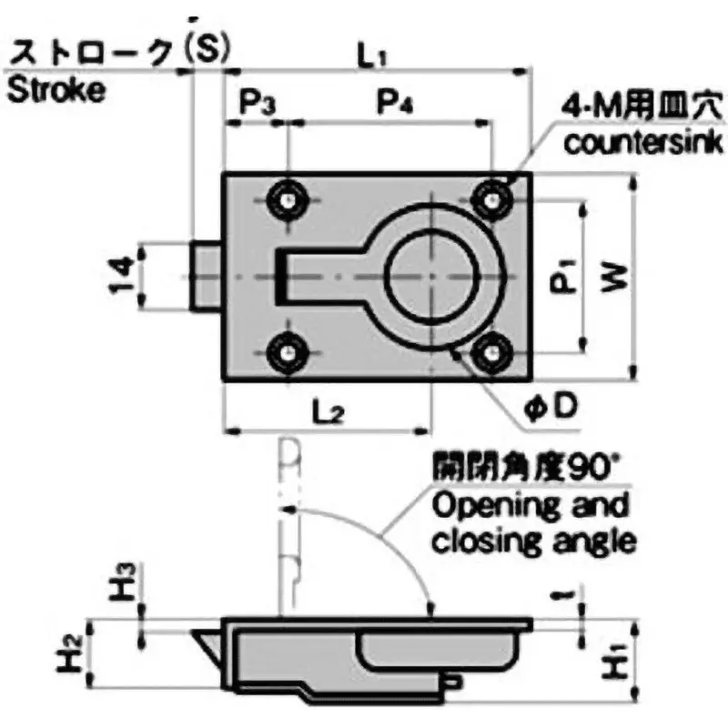 TAKIGEN Ring Latch Zinc Alloy Chrome Plating 62 g, C-42-2