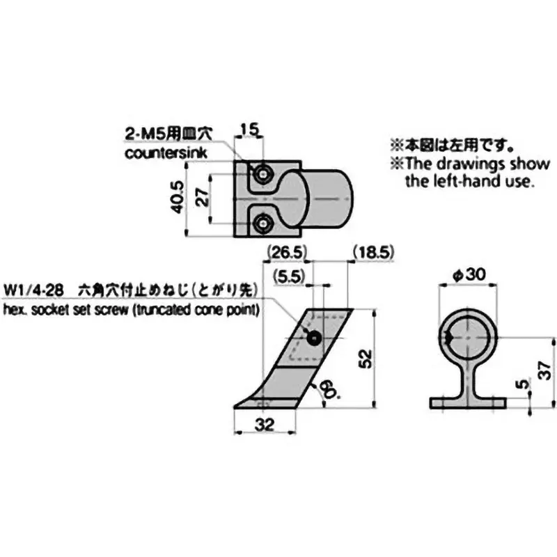 takigen-stainless-steel-pipe-holder-right-hand-type-a-1395-2-r