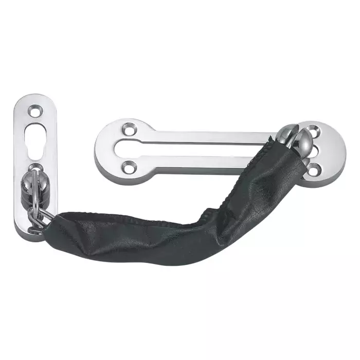 GEZE Door Chain + Leather, Size 8 inch (200 mm), CP+SS Finish and SS + Leather Body, 8115836