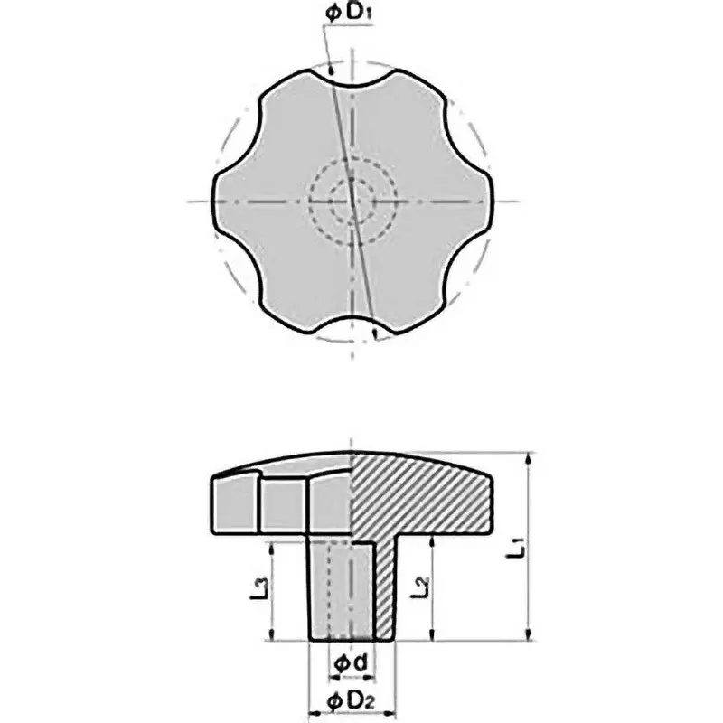 TAKIGEN Stainless Knob Fastener (Φ8 Reamer Hole), A-1099-R-3