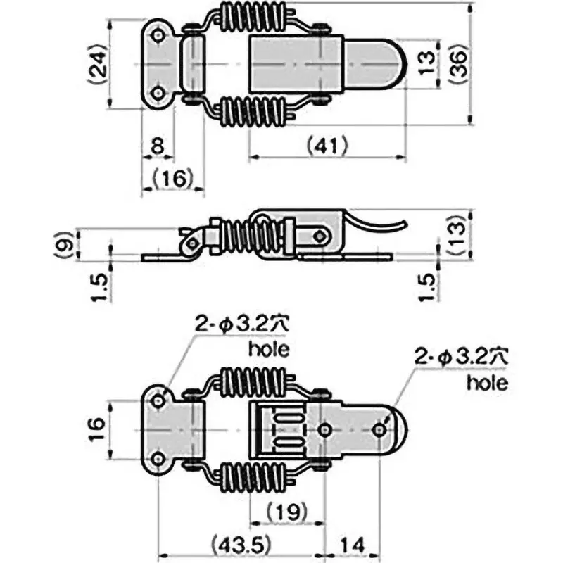TAKIGEN Titanium Catch Clip Pure Titanium Bead Shot Processing 41 mm, C-2007-2