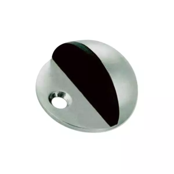 Ebco Door Stopper Brushed Steel Finish Metal Body for Wooden Doors, Glass Doors, DS-2