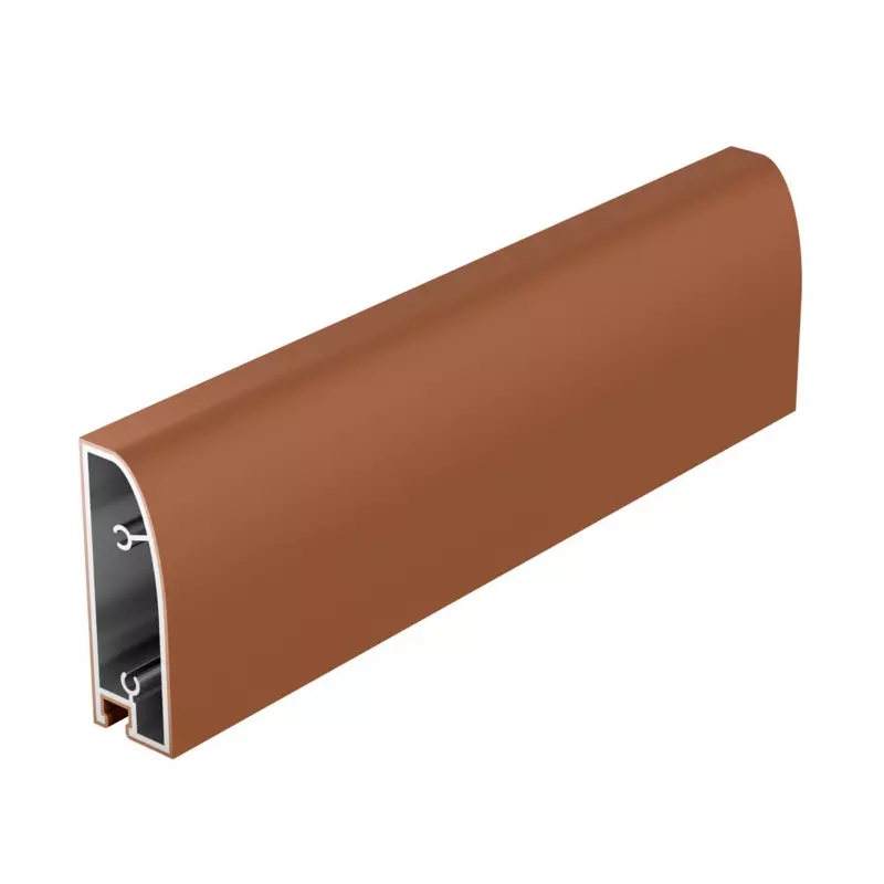 Hafele Inner Side Door Profile Design Series 3000 mm Length Aluminium Material Tan Leatherette Finish Color, 126.36.445