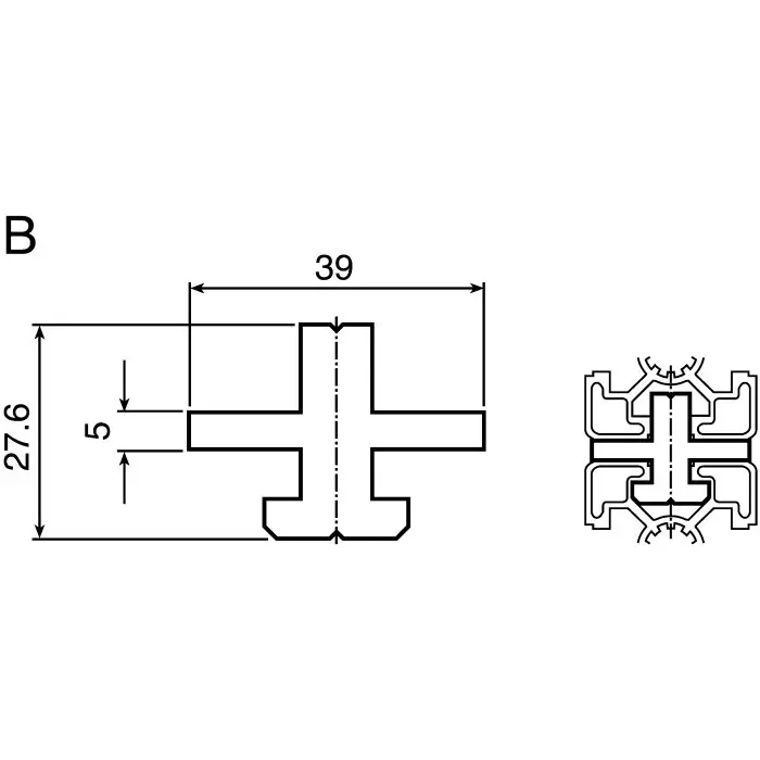 Bosch Rexroth POM Sliding Element, MGE, 10 mm Slot, 40 mm, 45 mm, 50 mm, 60 mm Strut Profile, 3842523205