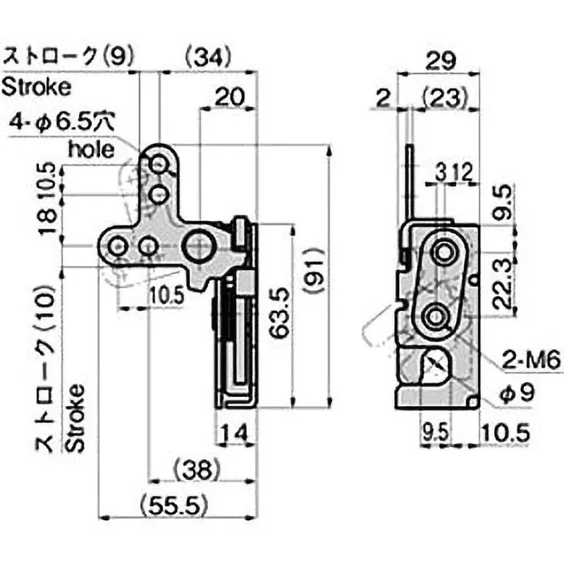 takigen-door-catch-zinc-plating-chromate-treatment-c-851-3-r