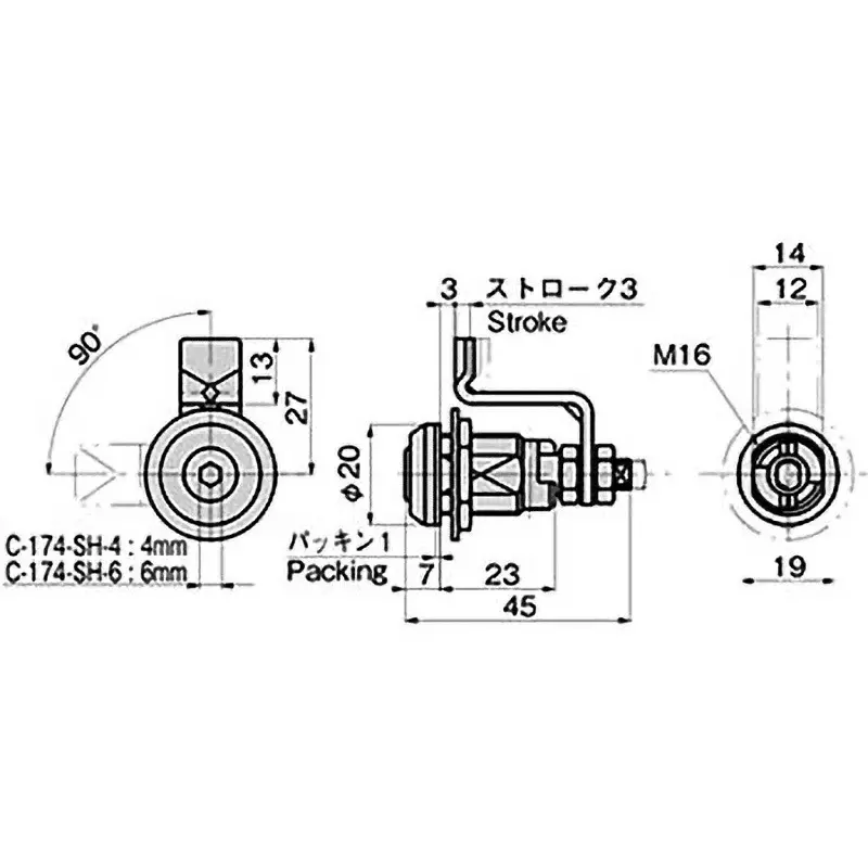 TAKIGEN Hex Wrench Tightening Fastener, C-174-SH-6