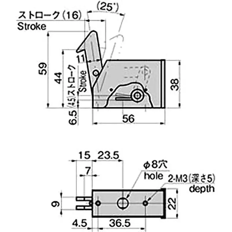 TAKIGEN Latching Device Zinc Plating Chromate Treatment, C-250