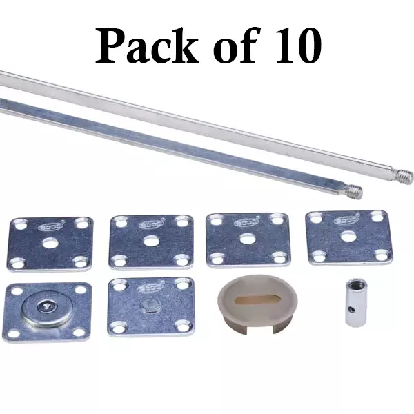 Ebco Door Stiffener Aluminium Finish and Size 201 cm for 15 mm Minimum Door Thickness, DSTF1 (Set of 10)