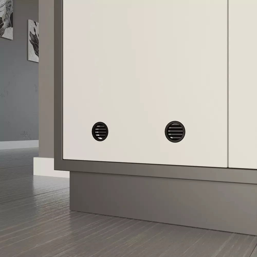 Ebco Ventilation Grill Round Shape Black Finish, Size 40 mm for Cabinets and Drawers, VG40