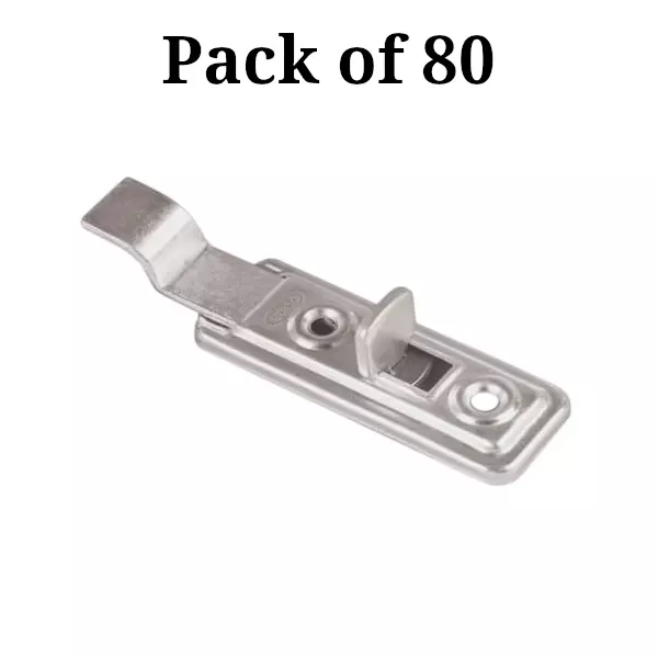 Ebco Cupboard Latch Cranked Type, Zinc White Finish, Size 150 mm and Metal Body, LC-150 (Pack of 80)
