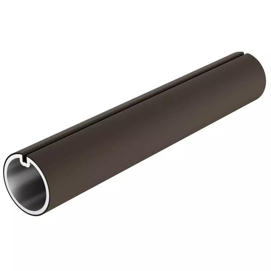 Hafele Door Handle Profile Design Series 3000 mm Length 13 mm Depth 13 mm Width Aluminium Material Brown Leatherette Finish Color, 126.36.451