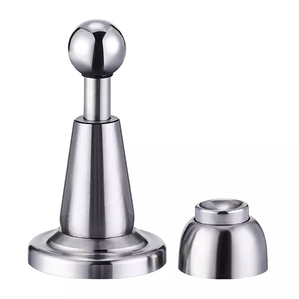 GEZE Wall Magnet Stopper With Spring Action, Screws, Size 112 mm, SS+CP Finish and SS Body, 8115826