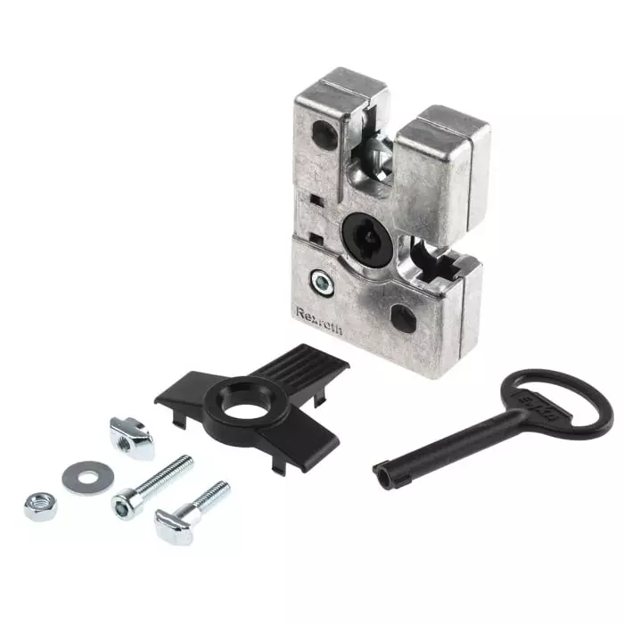 Bosch Rexroth Die Cast Aluminium Door Lock, 8 mm Slot, 30 mm, 45 mm Strut Profile, 3842525823