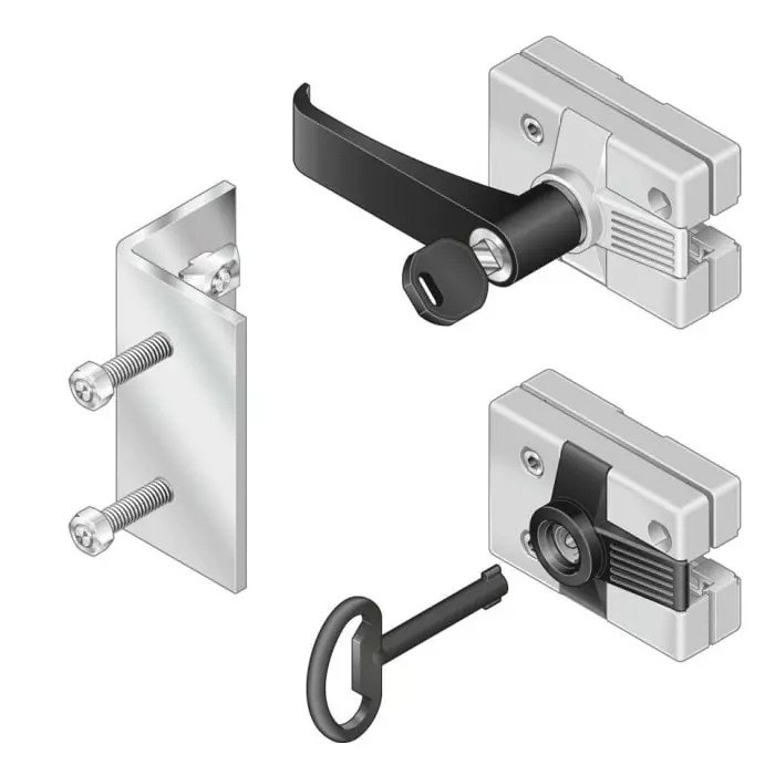 Bosch Rexroth Die Cast Aluminium Door Lock, 8 mm Slot, 30 mm, 45 mm Strut Profile, 3842525823
