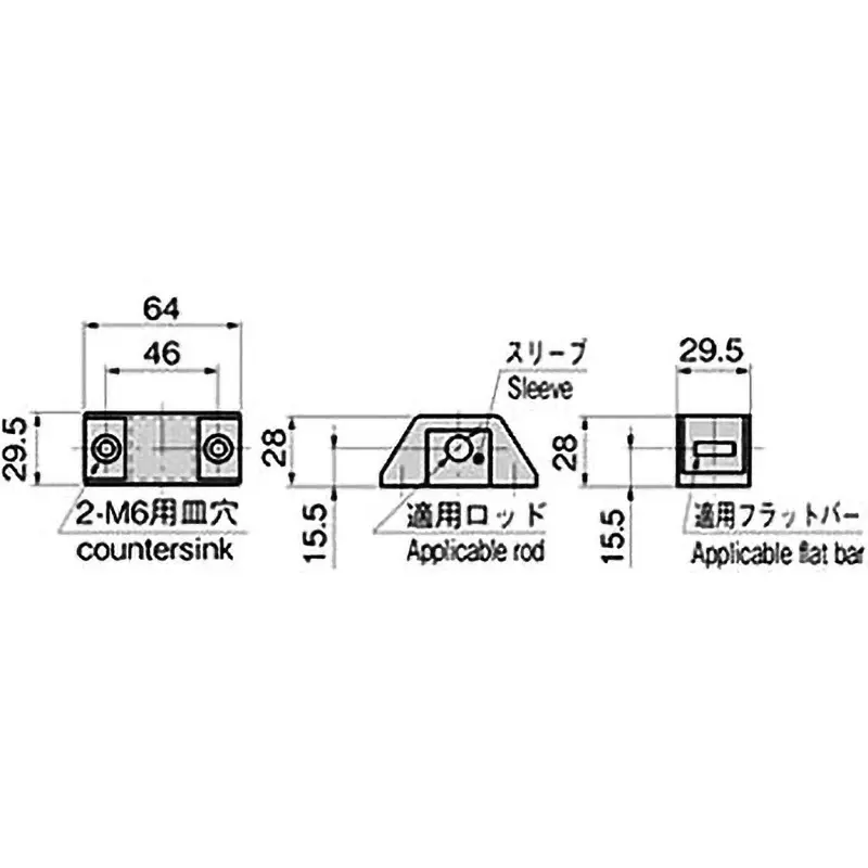TAKIGEN Polyacetal Sleeve for Φ10 mm Rod Diameter, AC-25-VC-10 (old number A-327-G-10)