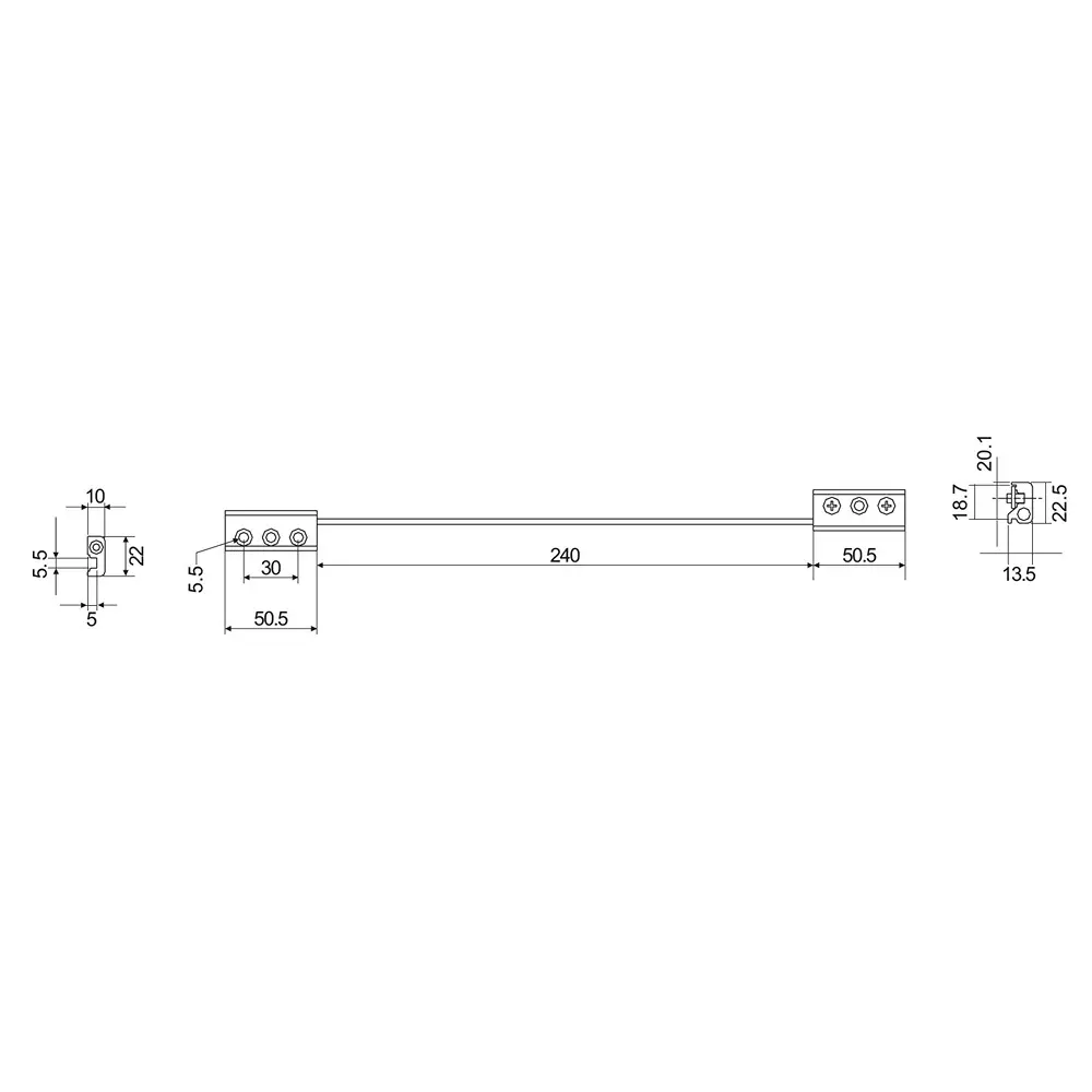 Ebco Connector Rope Fitting Size 40x40 mm for All Kinds of Windows, CRF1