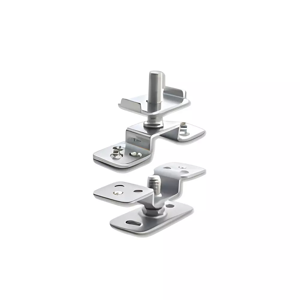Ebco Fixed Door Bracket Kit Aluminium Type Zinc White Finish and 53 cm to 1.2 m Width for Sliding Partition System, SPS-FDBA1