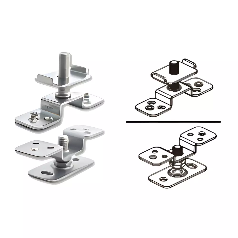 Ebco Fixed Door Bracket Kit Aluminium Type Zinc White Finish and 53 cm to 1.2 m Width for Sliding Partition System, SPS-FDBA1