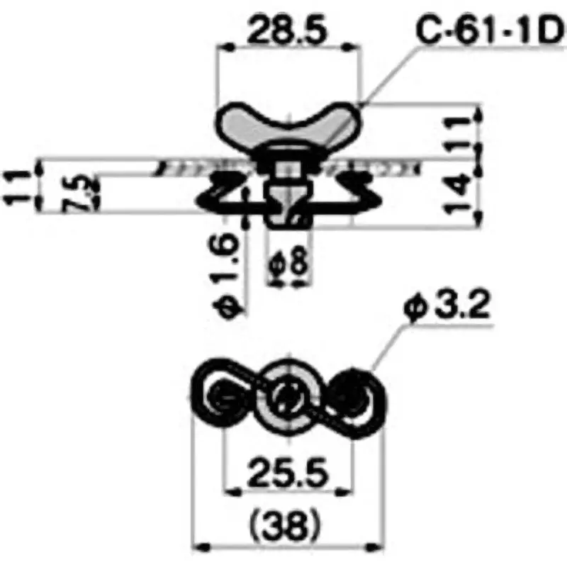 takigen-fastener-knob-type-chrome-plating-with-e-type-retaining-ring-c-61-1a