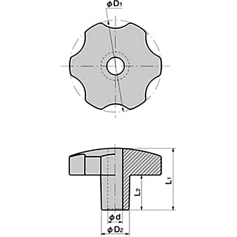TAKIGEN Stainless Steel Knob Fastener (Φ6 Through Hole), A-1099-P-4