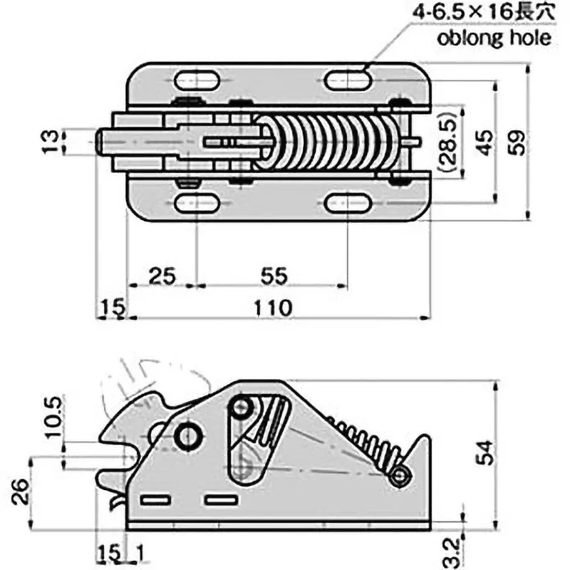 TAKIGEN Door Catch Zinc Plating Chromate Treatment, C-850-1