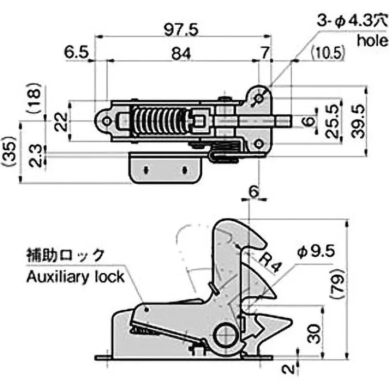 takigen-door-catch-zinc-plating-chromate-treatment-c-850-2s