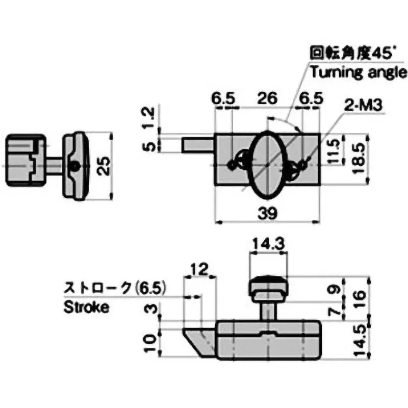 TAKIGEN Rotating Latch Zinc Plating Chromate Treatment, C-580N