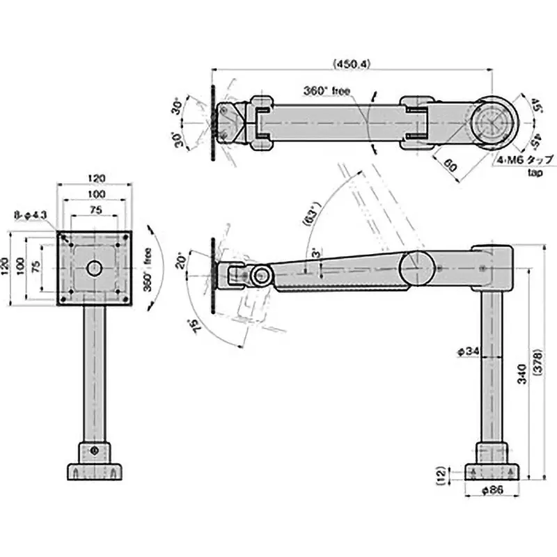 takigen-one-stage-monitor-arm-62816373