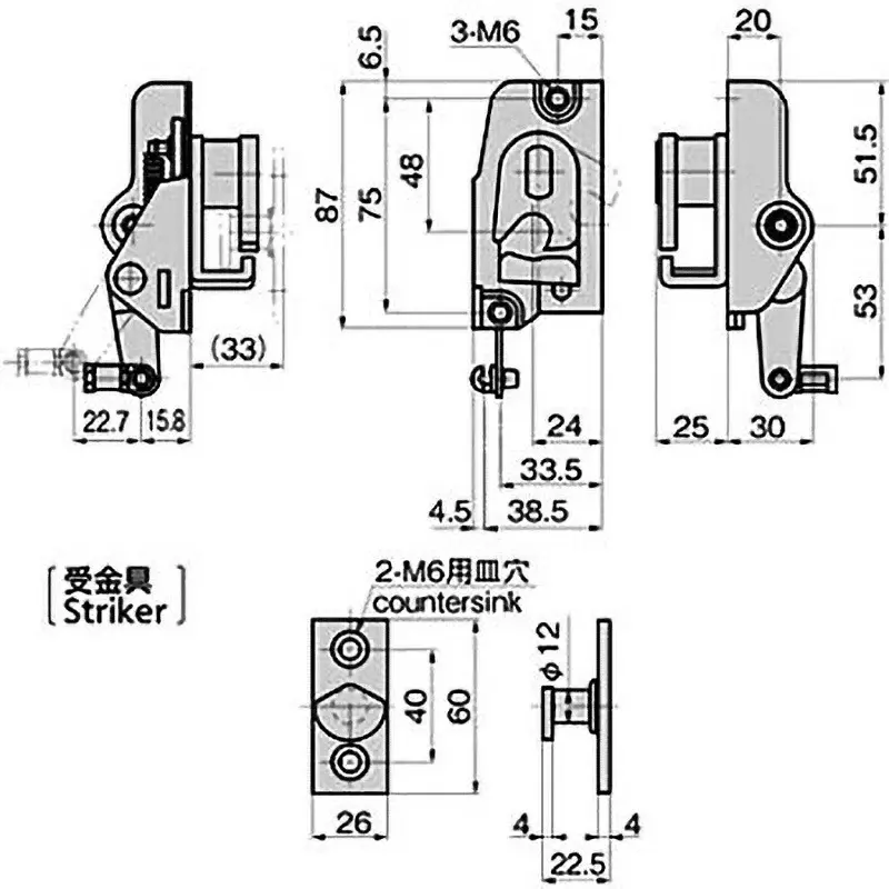 TAKIGEN Door Catch Stainless Steel Barrel Polishing, C-1889-L