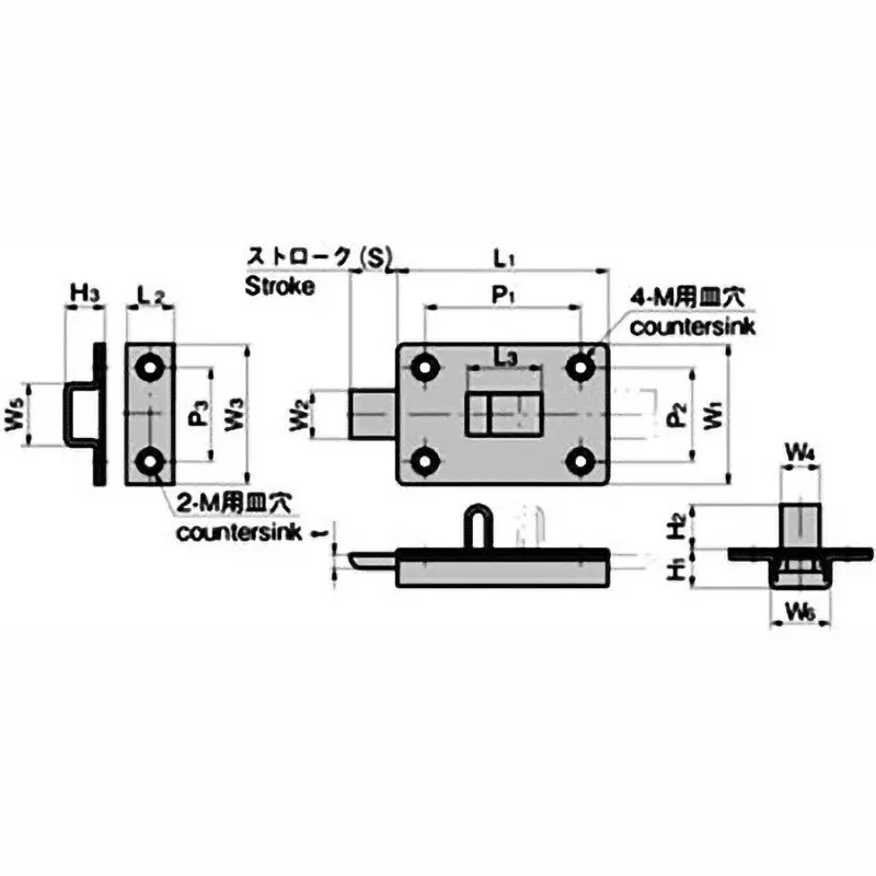 TAKIGEN Stainless Steel Square Latch, C-1171-0