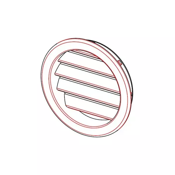 Ebco Ventilation Grill Round Shape Grey Finish, Size 40 mm for Cabinets and Drawers, VG40