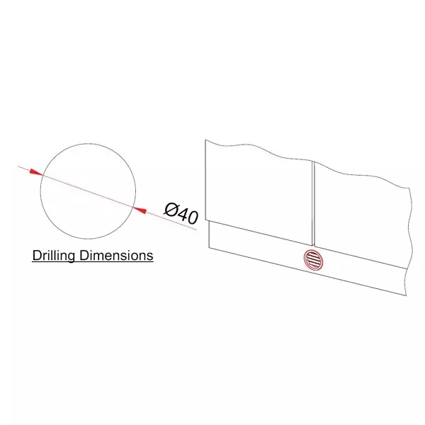 Ebco Ventilation Grill Round Shape Grey Finish, Size 40 mm for Cabinets and Drawers, VG40