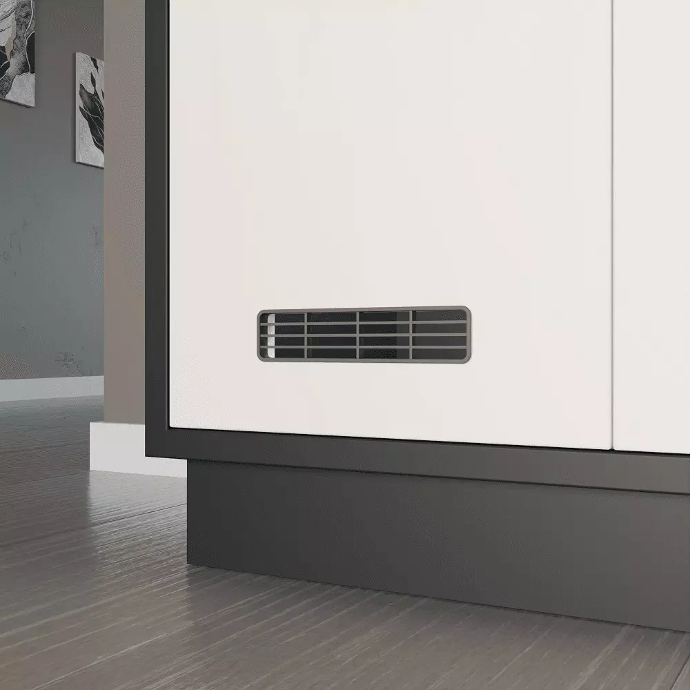 Ebco Ventilation Grill Rectangular Shape Grey Finish, Size 34x168 mm for Cabinets and Drawers, VG34168