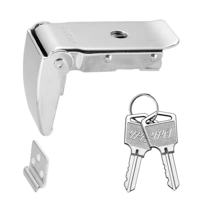 TAKIGEN Stainless Steel Corner Catch Clip Gloss Barrel Polishing with Lock, C-1393-2-1(#0200)