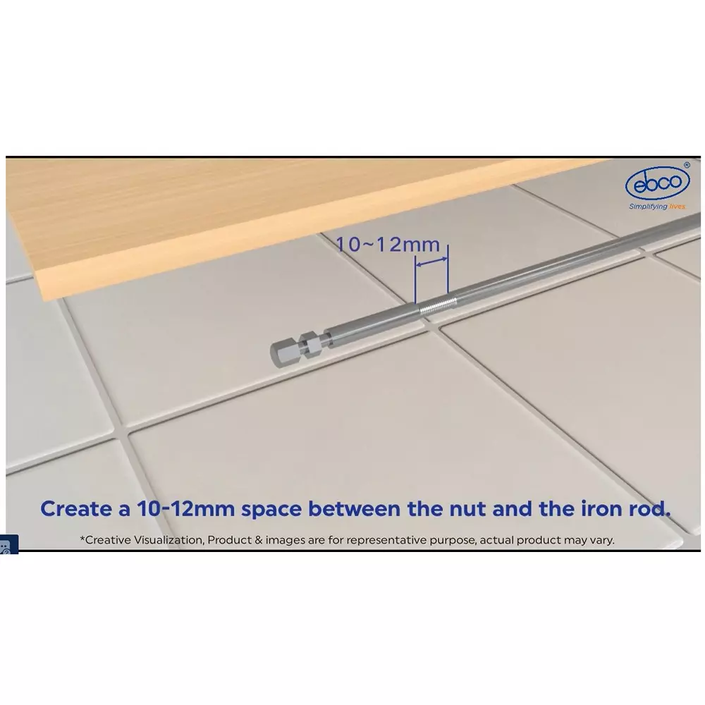 Ebco Door Stiffener Concealed Grey Finish and Size 190 cm for Various Shutter Size, DSTF4-19