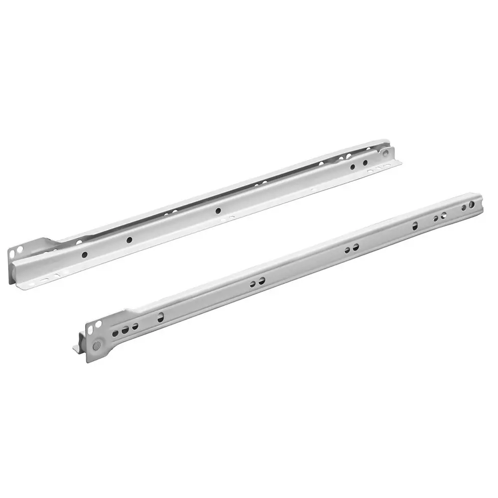 Hettich Drawer Runners with Stop Control FR 302 Galvanised Steel White 20 Kg Load Capacity, 450 mm, 1083320